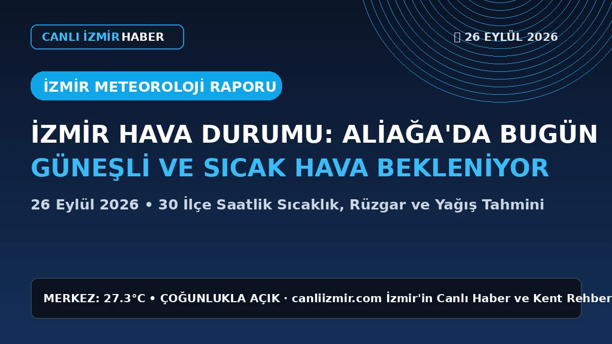 İzmir 26 Eylül 2026 hava durumu raporu